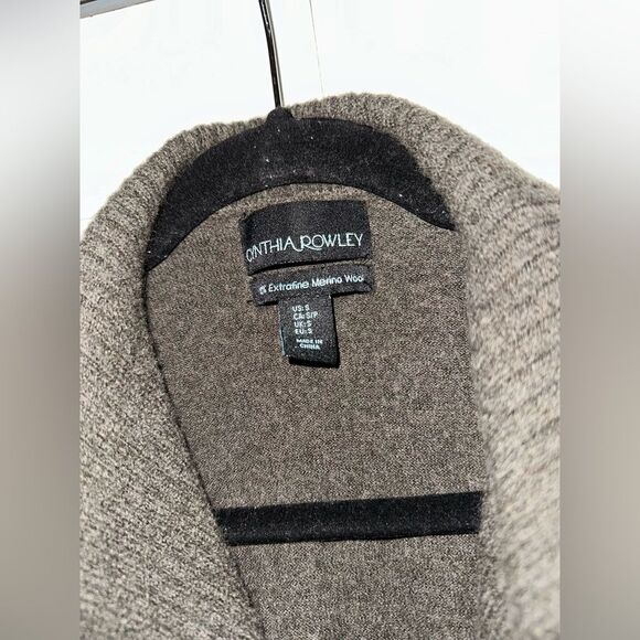 Cynthia Rowley Women’s Merino Wool Sleeveless Open Cardigan Size S - Picture 3 of 5